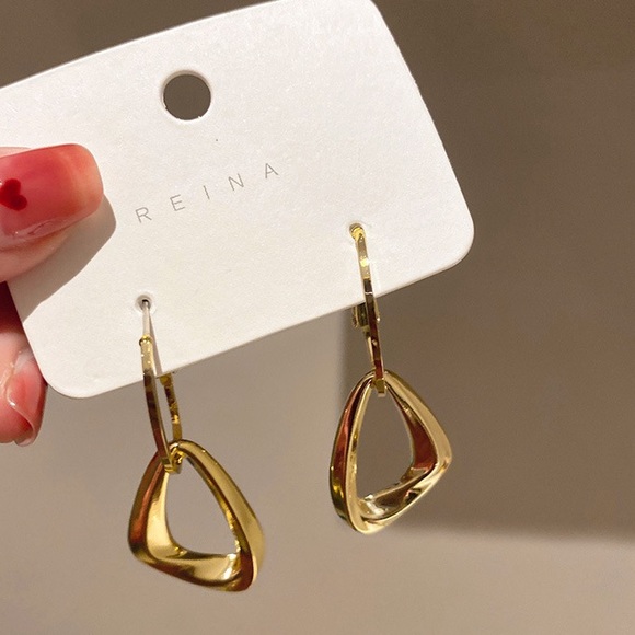 Triangle Drop Hoops - Picture 2 of 3